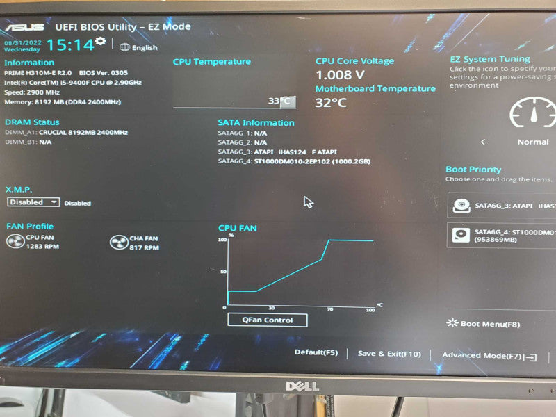 Custom Asus PC, Core I5-9400F 2.9GHz, 8GB DDR4, 1TB HDD, 1GB GPU _
