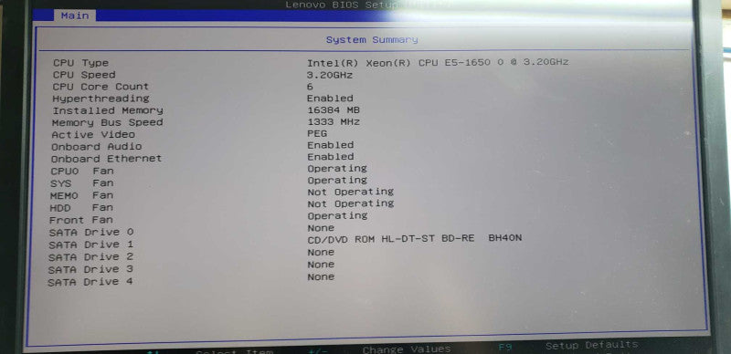Lenovo thinkstation S30 Xeon E5-1650 @ 3.20ghz / 16gb ram / see notes #