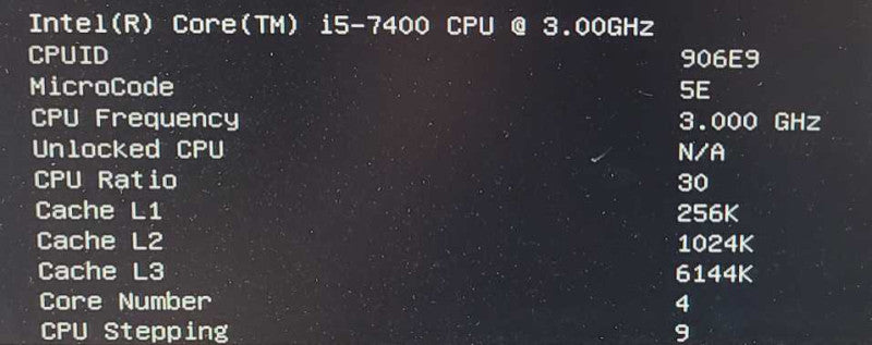 Custom PC MSI B250M PRO-VDH MS-7A70 i5-7400 3GHz 8GB RAM NO OS NO HDD $