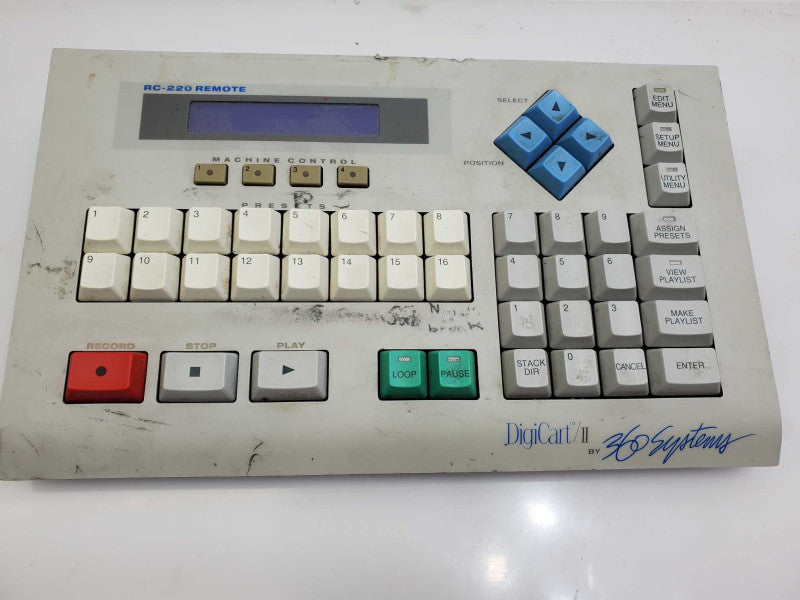360 SYSTEMS RC-220 DIGICART II REMOTE CONTROLLER AS-IS )