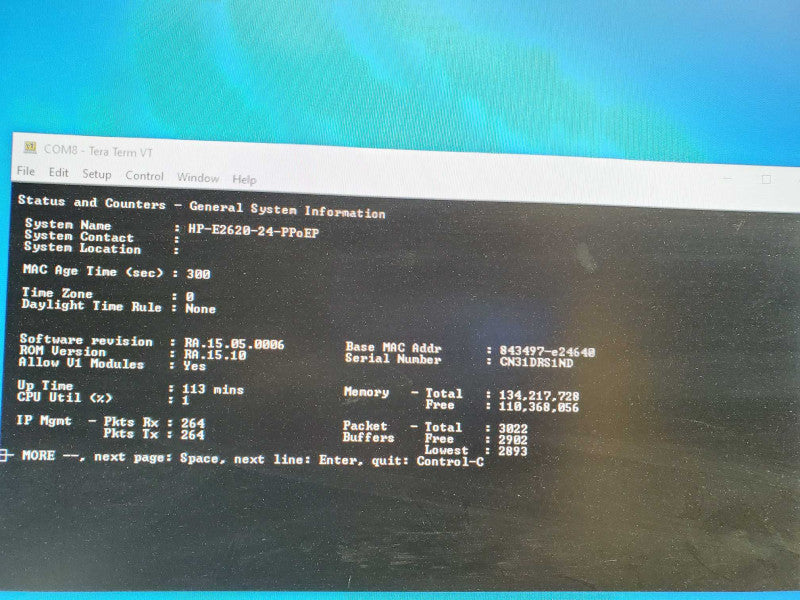 HP 2620-24 PPoE+ Switch J9624A  Managed Ethernet Switch )