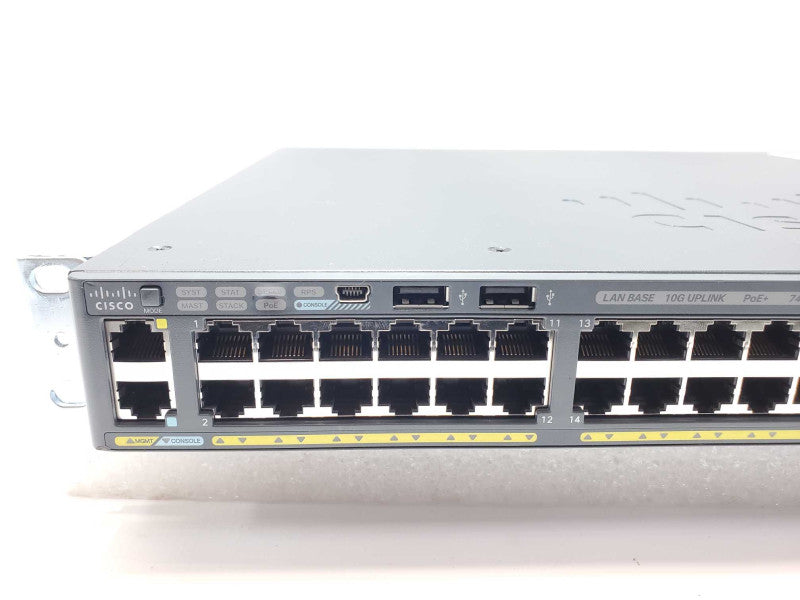 CISCO WS-C2960X-48FPD-L Catalyst 48 Port Gigabit POE Managed Switch, Read _