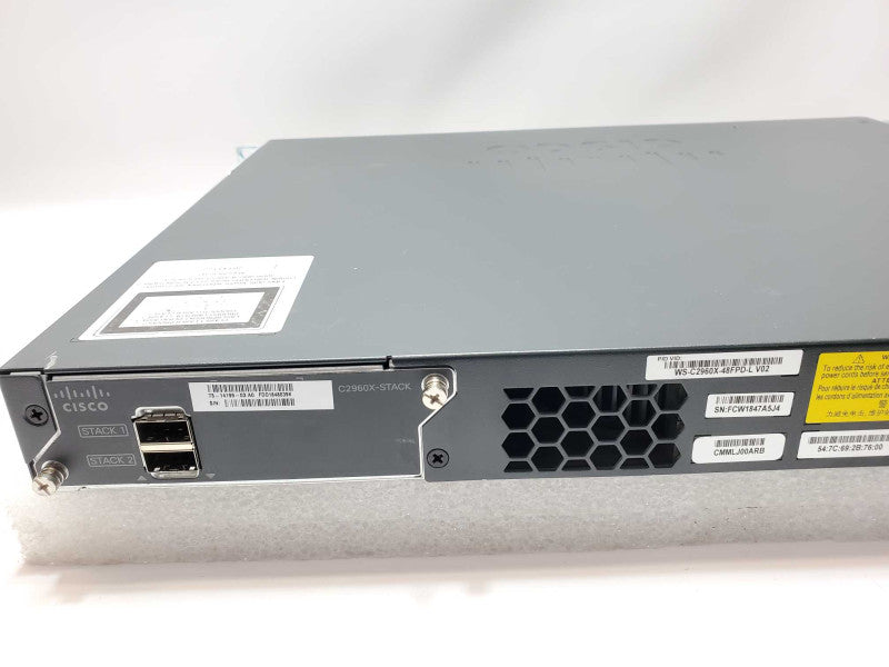 CISCO WS-C2960X-48FPD-L Catalyst 48 Port Gigabit POE Managed Switch, Read _