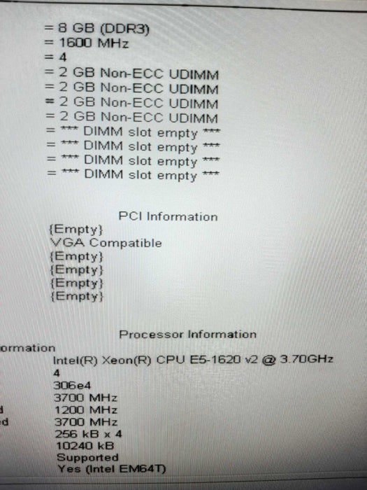 Dell Precision T3610 Xeon E5-1620v2 3.7GHz QC/8GB, Quadro K600, No HDDs, 3.5\\" ~