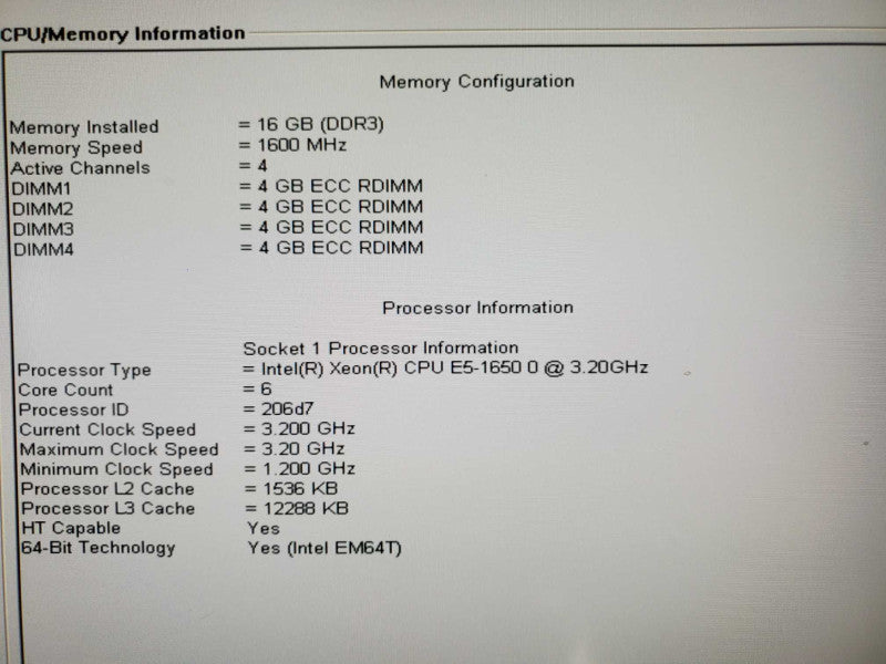 Dell Precision T3600 E5-1650 3.2GHz 16GB DDR4 PERC H310, No HDD No GPU |