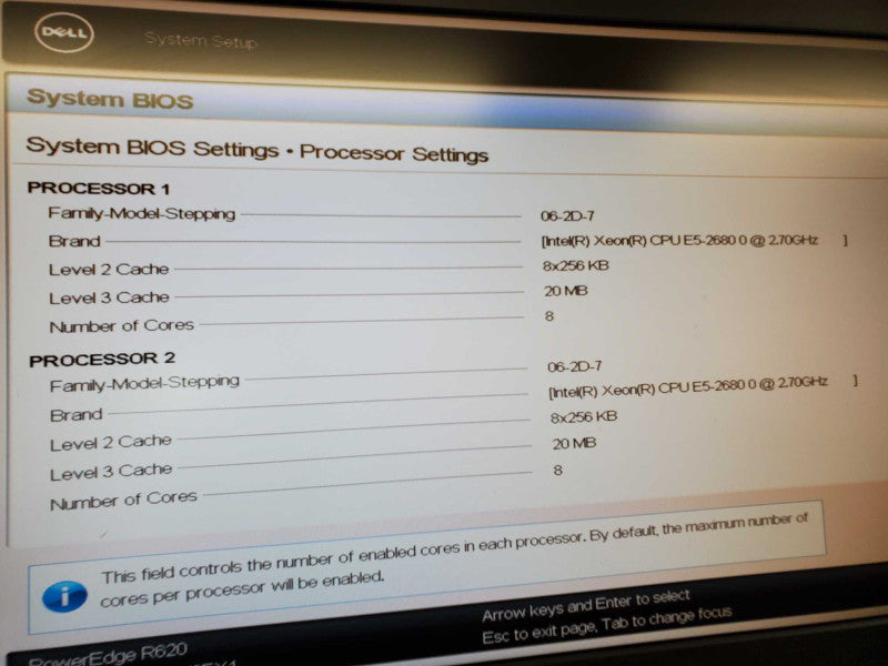 Dell PowerEdge R620 2x E5-2680 @ 2.7GHz 128GB RAM H710 Mini 2x PSU 8x 2.5\\" (