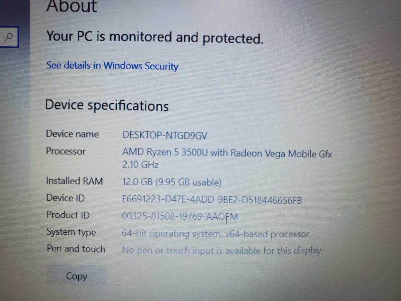 Asus VivoBook 15 X512D 15.6â FHD Laptop AMD Ryzen 5 3500U, 10GB RAM, 256GB SSD (