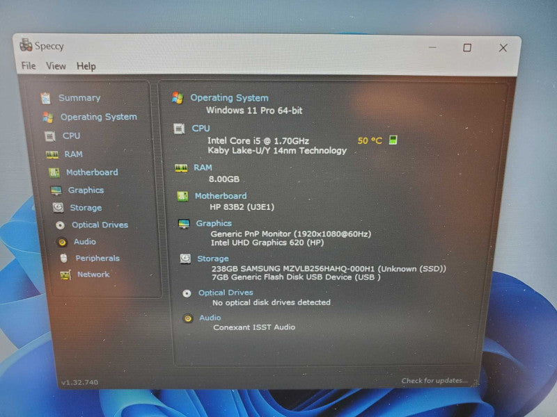 HP Elitebook 840 G5 14.1\\" Core i5-8350U @ 1.7 GHz 8GB Ram 250GB SSD W11 (