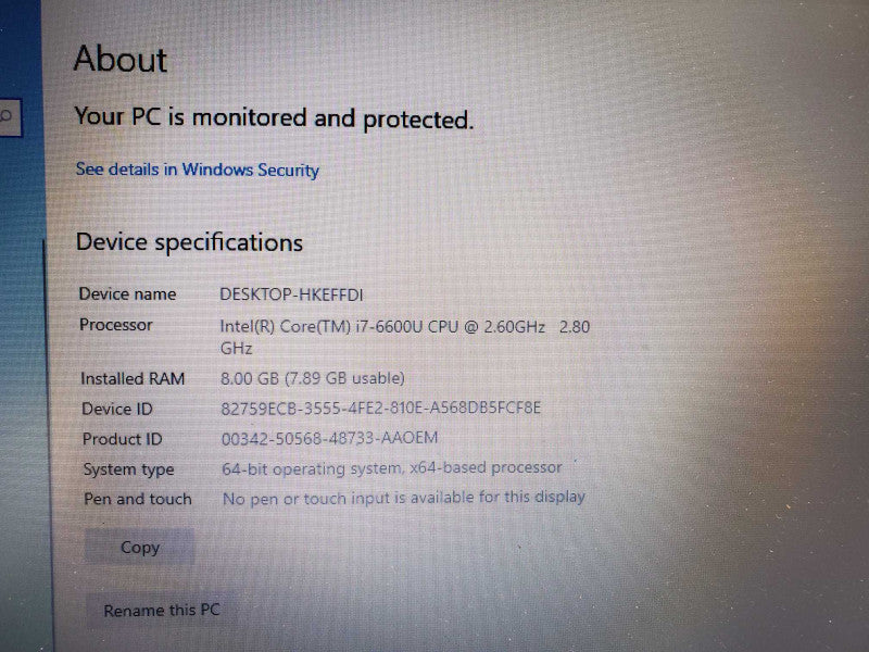 Dell Latitude E7470 14\\" HD Intel i7-6600U @ 2.60GHz 8GB 250GB SSD (