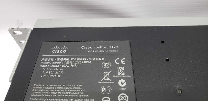 Cisco IronPort S170 Web Security Appliance / no 2.5\\" HDDS / no caddies #
