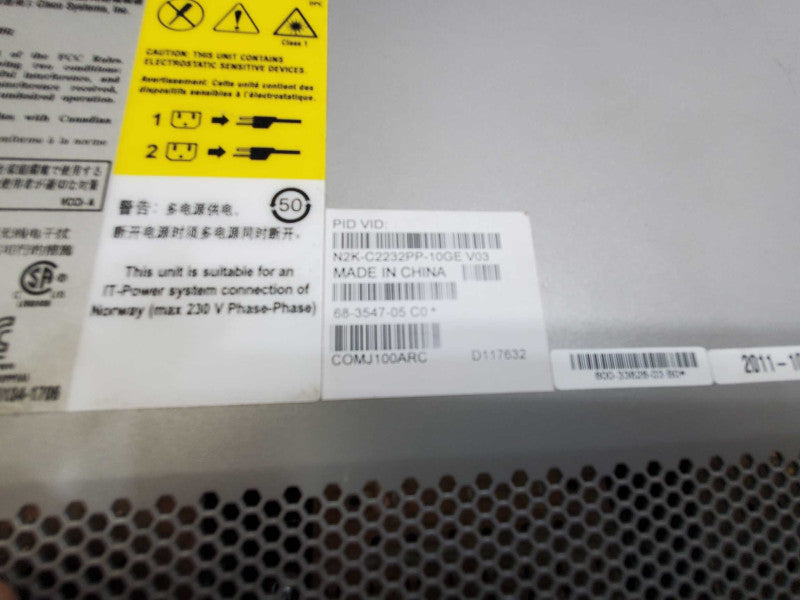 Cisco Nexus N2K-C2232PP-10GE 40-port Fabric Extender w/2x PSU & Mount Ears )