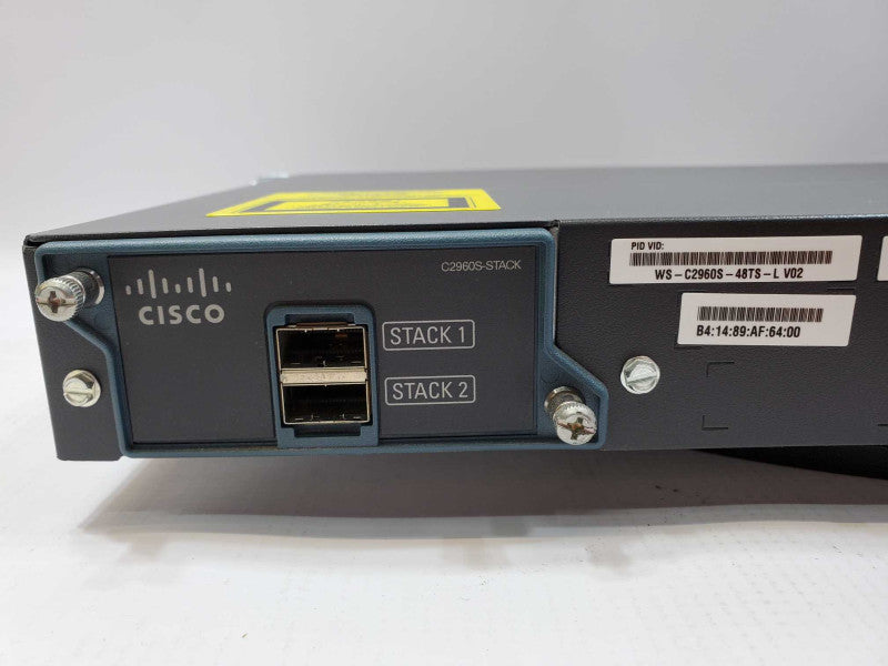 Cisco Catalyst C2960S Series WS-C2960S-48TS-L V02 48-Port Ethernet PoE Switch (