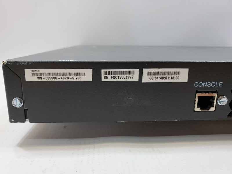 Cisco WS-C3560G-48PS-S 48 Port PoE 3560G Gigabit Switch -WS-C3560G-48PS-S V06 (