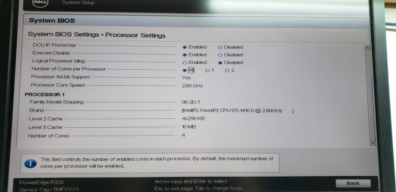 Dell Poweredge R320 Xeon E5-1410 @ 2.80ghz / 16gb ram / H310 Mini Ctrl