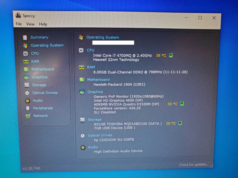 HP ZBook 17 G2 17.3\\" Core i7-4700MQ @ 2.4GHz, 8GB RAM, 1TB HDD (