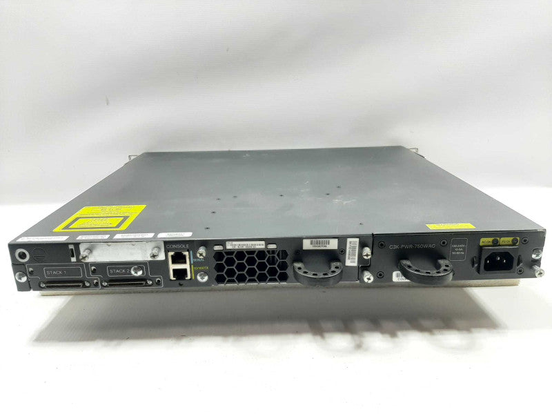 Cisco WS-C3750E-48PD-S 48-Port Gigabit PoE 3750E Switch, FACTORY RESET ~