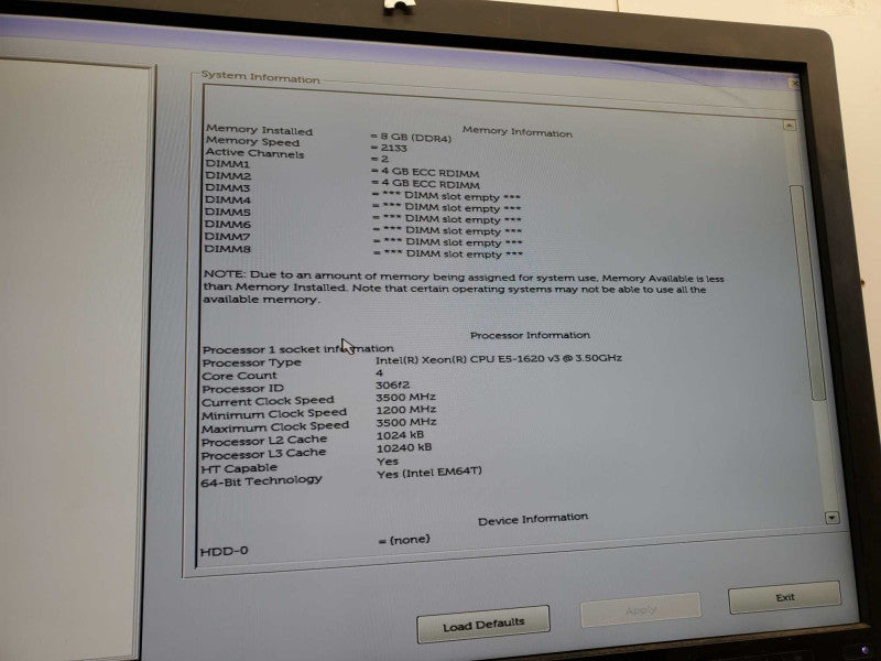 Dell Precision T5810 Xeon E5-1620 @v3 3.5GHz 8GB DDR4 Quadro K620 )