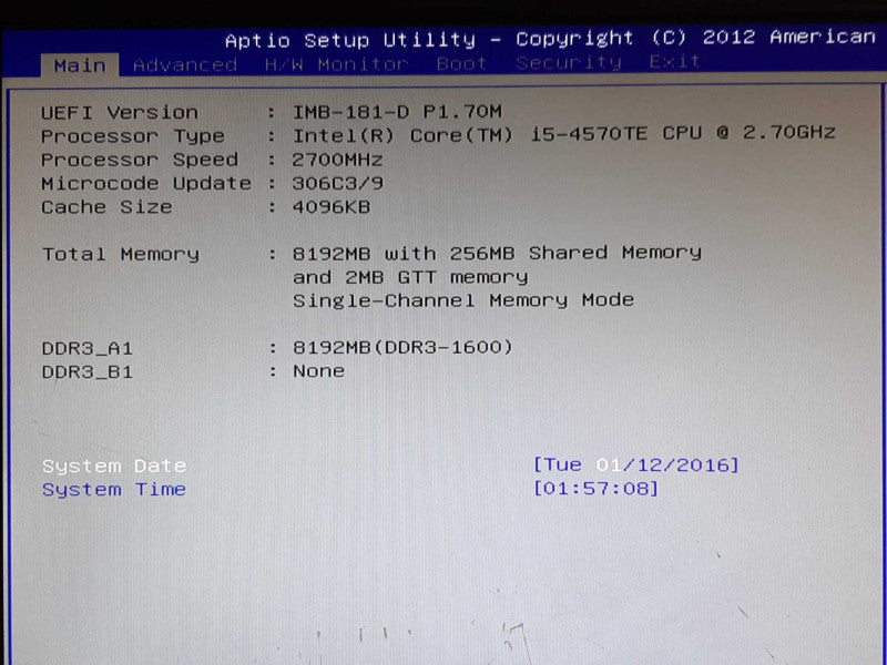 Black Box Custom PC i5-4570TE @ 2.7GHz 8GB RAM Cristalfontz LCD - NO HDD +
