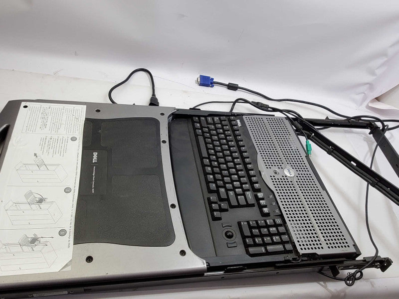 Dell PowerEdge 15FP 15\\" Rack Console LCD Monitor Keyboard USB PS/2 w/ Rails )