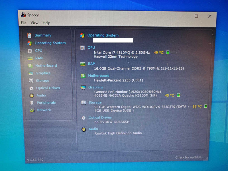 HP ZBook 17 G2 17.3\\" Core i7-4810MQ @ 2.8GHz, 16GB RAM, 1TB HDD Quadro 4GB (