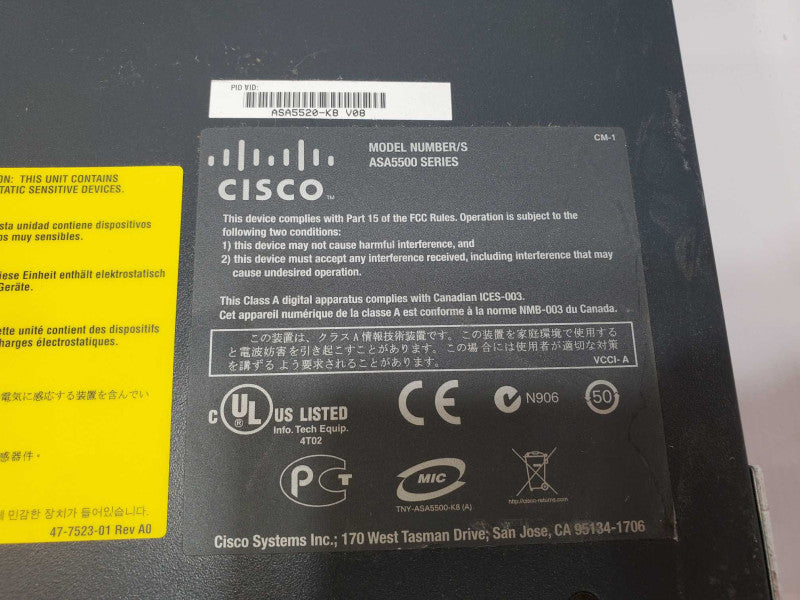 Cisco ASA 5500 Series Adaptive Security Appliance ASA5520-K8 VPN Plus License (