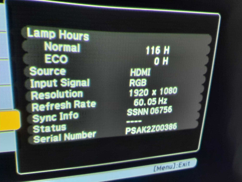 Epson EX5210 (H429A) XGA 3LCD Projector, No Remote, Lamp Runtime 116Hrs ~