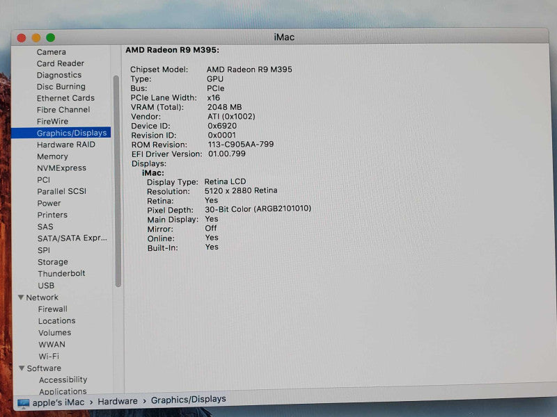 iMAC Late 2015, Core I7-6700K 4GHz, 32GB RAM, AMD Radeon R9 M395 2GB, 3TB  _