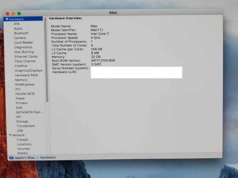 iMAC Late 2015, Core I7-6700K 4GHz, 32GB RAM, AMD Radeon R9 M395 2GB, 3TB  _
