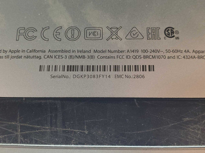 Imac Late 2014 27\\" Core i series 4th Gen CPU, 8GB, No HDD/Screen, AS-IS, Read _