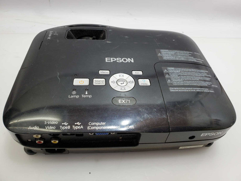Epson EX71 H310A WXGA Conference Room Projector HDMI 557H used _ tested )