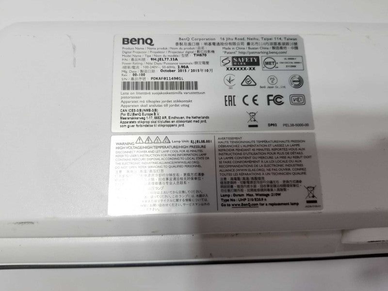 BenQ TH670 1080p 3D Home Entertainment Projector, 3000 ANSI Lumens 1080 hours =