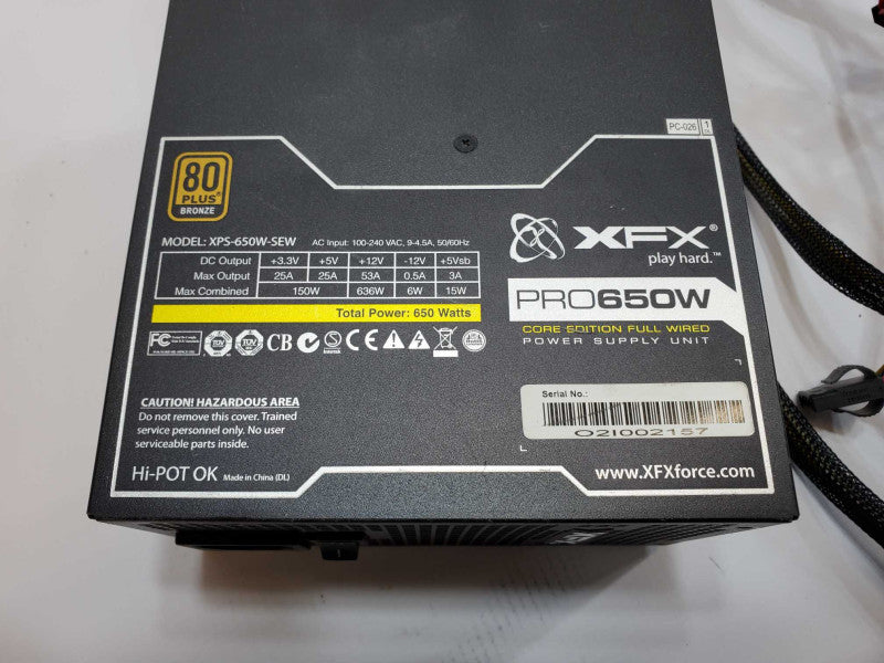 XFX PRO650W PSU PC Semi Modular Power Supply 80 Plus Bronze XXX Edition (