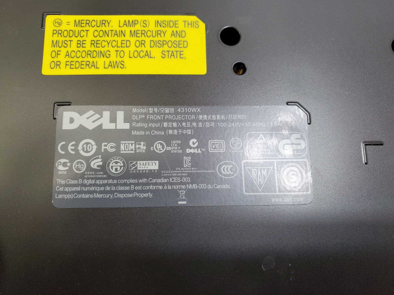 Dell 4310WX WXGA Conference Room Projector 600H used _ tested )