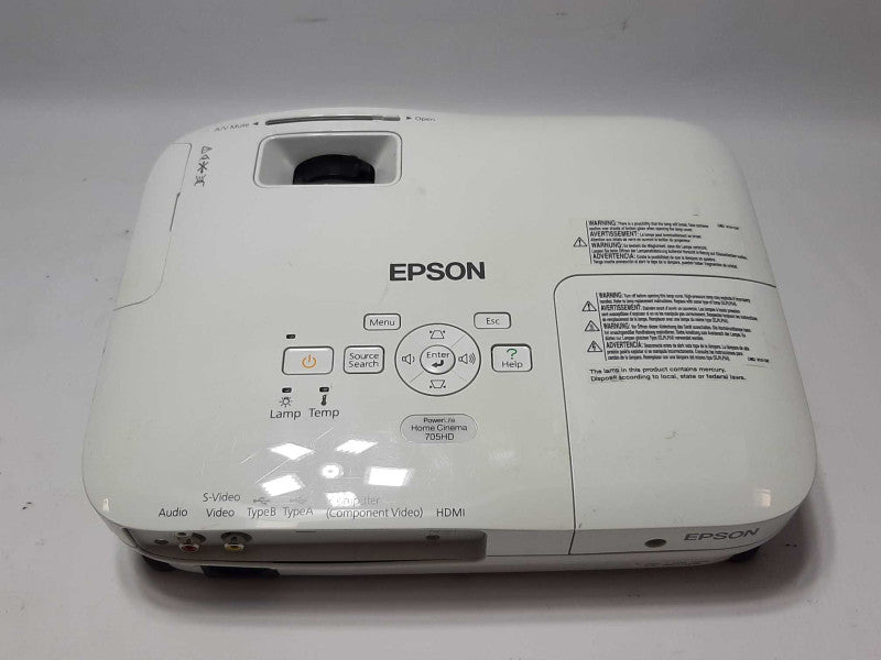 EPSON PowerLite Home Cinema 705HD 1080p Projector HDMI/VGA/S-Video 2202 L.H. +