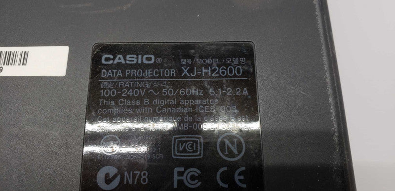 Casio XJ-H2600 Data Projector 3500 lumens 1280x800 3D Capable / HDMI / 596 hrs #