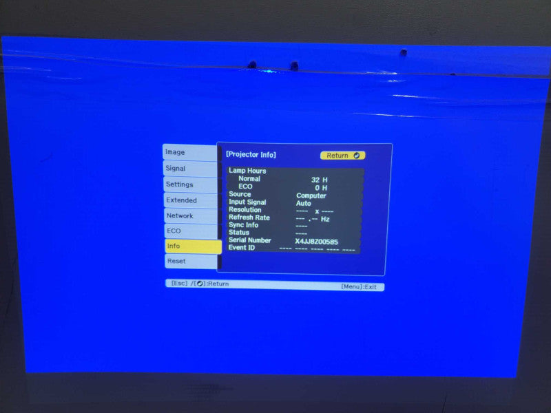 Epson EX9220 H846A WUXGA Conference Room 3LCD Projector 32H used  )