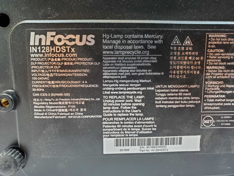 InFocus IN128HDx Projector 4,000 Lumens 1920x1080 2 Hrs Lamp (