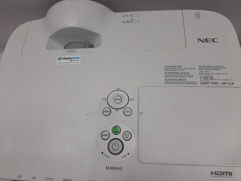 NEC NP-M300WS 3LCD Projector 3000 ANSI WXGA Short-Throw HDMI, Lamp 64HRS ~
