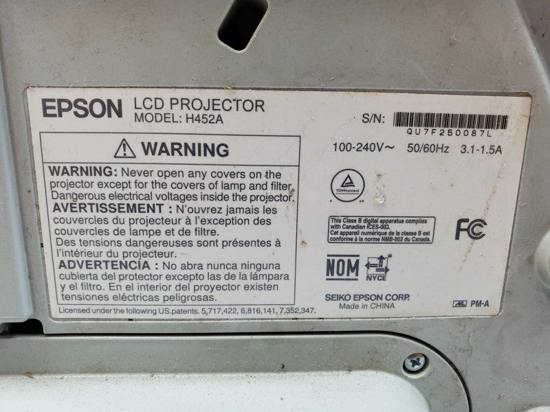 Epson BrightLink 485Wi H452A 3LCD Ultra Short Throw Projector HDMI w/ 1585 Hrs (