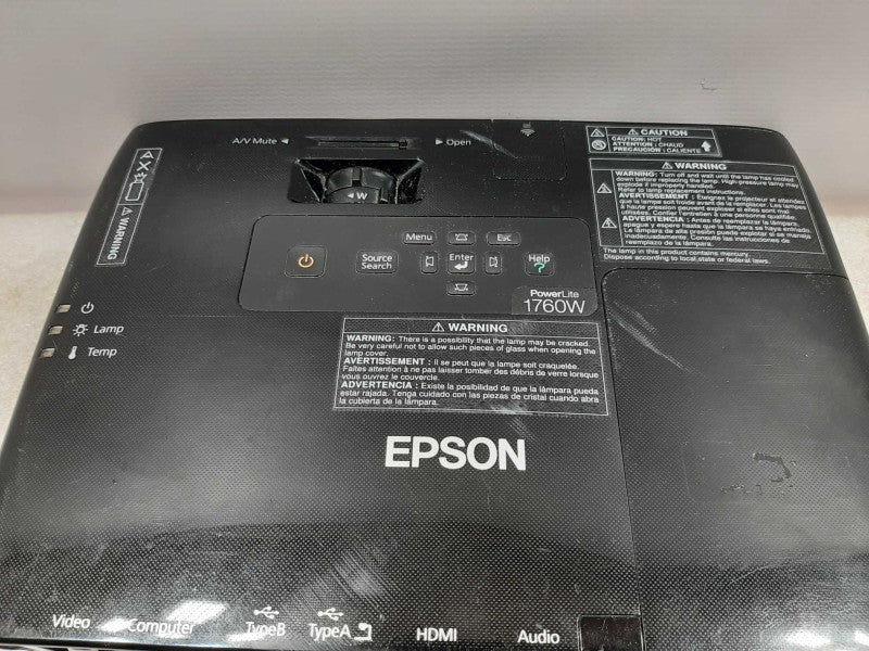 Epson PowerLite 1760w Projector H361A, Lamp Runtime: 1385Hrs ~
