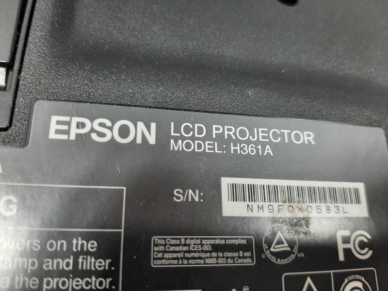 Epson PowerLite 1760w Projector H361A, Lamp Runtime: 1385Hrs ~