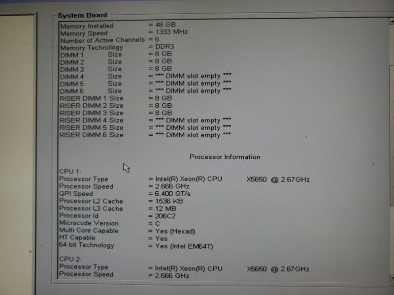 Dell Precision T7500 2x X5650 2.67GHz 48GB DDR3 No HDD, SAS1068E-IR Controller |