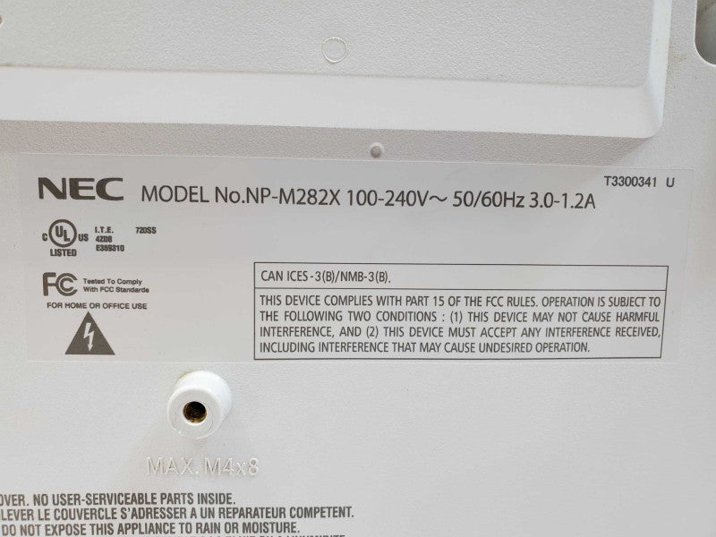 Nec LCD Projector 3000 Lumen HDMI NP-M282X Lamp Hours 2941 (