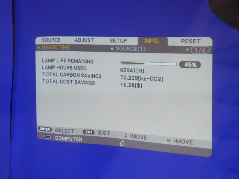 Nec LCD Projector 3000 Lumen HDMI NP-M282X Lamp Hours 2941 (