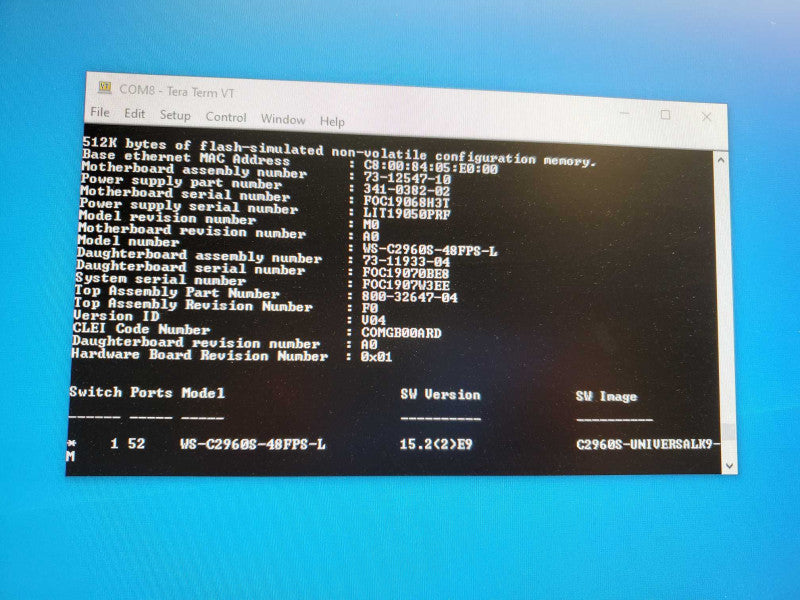 Cisco WS-C2960S-48FPS-L 48-Port PoE+ Gigabit Network Switch _ factory reset )