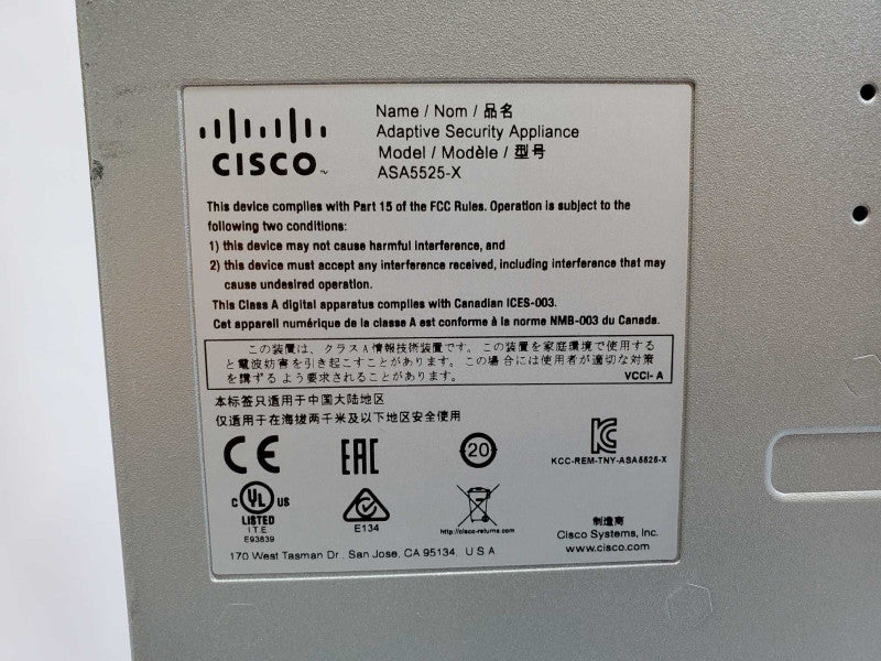 Cisco ASA 5525-X Adaptive Security Appliance w/ VPN Premium License (