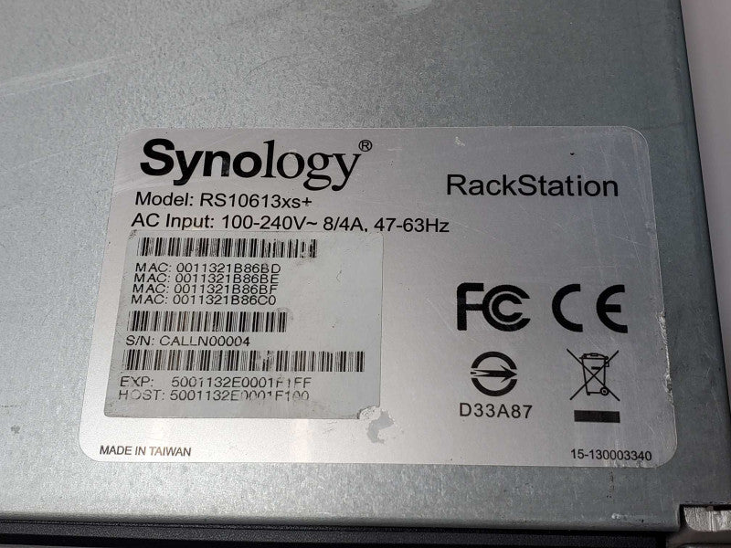 Synology RackStation RS10613xs+ 9-BAY NAS with 4x 2TB HDDs, 2x PSU _