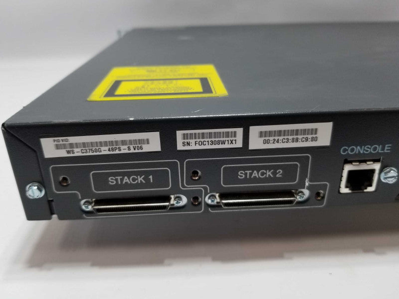 Cisco WS-C3750G-48PS-S 3750 V06 - 48 Port Gigabit Catalyst Switch =