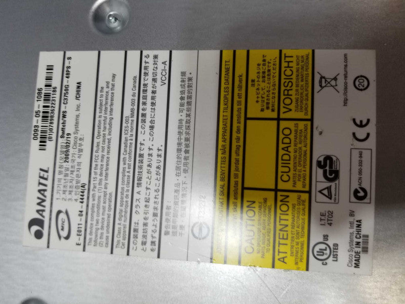 Cisco WS-C3750G-48PS-S 3750 V06 - 48 Port Gigabit Catalyst Switch =