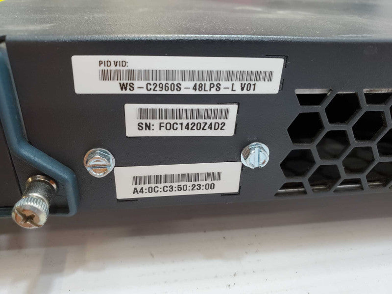 Cisco Catalyst 2960s Series Switch WS-C2960S-48LPS-L V01 POE+ (